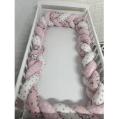 Set 2 buc Apărătoare împletită 180 cm Pisici cu steluțe