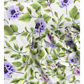 Lenjerie de pat din bumbac satinat, pt 2 persoane Deseda Florile bunicii