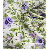 Lenjerie de pat din bumbac satinat, pt 2 persoane Deseda Florile bunicii