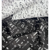 Lenjerie de pat din bumbac satinat, pt 2 persoane Deseda Mix Note muzicale