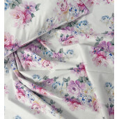 Lenjerie de pat din bumbac satinat, pt 2 persoane Deseda Buchet de trandafiri