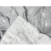 Lenjerie de pat din bumbac satinat, pt 2 persoane Deseda Puf de păpădie alb-gri