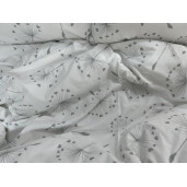 Lenjerie de pat din bumbac satinat, pt 2 persoane Deseda Puf de păpădie pe alb