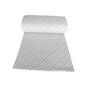 Cearsaf de pat din finet - flanel de iarna, cu elastic roata, Inimioare mici gri pe alb