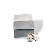 Set 3 cearșafuri patut, cu elastic roata, marime la alegere Mix Gri - alb