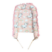 Patut bebe + saltea + Lenjerie de pat CN Unicorni + cuib + prosop de baie