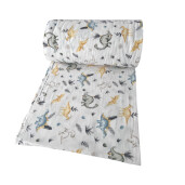 Cearsaf de pat din finet - flanel de iarna, cu elastic roata, Dinozauri mari gri
