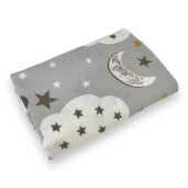 Cearsaf de pat bebeluși din Finet - flanel de iarna, Deseda Nori cu luna