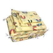 OTL Aparatoare 180 cm  + set 3 piese pat 120x60 cm h35cm Deseda Curcubeu pe galben