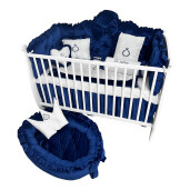 Pătuț bebe + saltea + Lenjerie pătuț bebeluși din Catifea ALEGE CULOAREA cu  baldachin și apărători matlasate, cearșaf, păturică și pernuta din catifea 