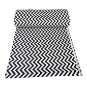 Bumbac satinat Zig zag negru