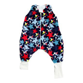 Sac de dormit de iarna, cu picioare din cocolino Deseda Steluțe pe bleumarin