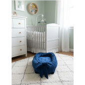 Cuib bebelusi cu desfacere, din Catifea Bleumarin, cu salteluta matlasata detașabilă