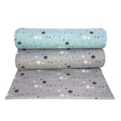 Cearsaf de pat cu elastic roata, Steluțe gri pe gri/ Steluțe gri pe albastru