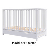 Pătuț bebe + saltea + Lenjerie pătuț bebeluși din Catifea Gri cu apărători matlasate, cearșaf, păturică, pernuta din catifea + baldachin PREMIUM