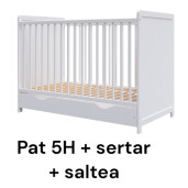 Pătuț bebe + saltea + Lenjerie pătuț bebeluși din Catifea Ivory cu apărători matlasate, cearșaf, păturică și pernuta din catifea PREMIUM