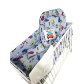 Patut bebe + saltea + Lenjerie de pat CN Cars + cuib + prosop de baie + perna personalizata