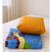 OTL Set 2 cearsafuri pat matrimonial 160x200 cm h 25 cm aiurila albastru + uni portocaliu