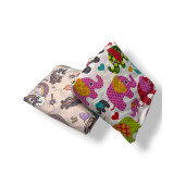 OTL Set 2 cearsafuri pat matrimonial 140x200 cm h30 cm elefanti roz si unicorni roz