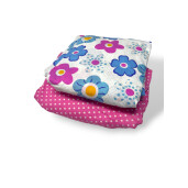 OTL Set 2 cearsafuri pat matrimonial 120x200 cm h25 cm floricele - buline albe pe roz