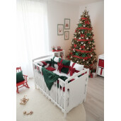 Lenjerie de pat cu apărătoare împletită în 3 și perne deco cadou Deseda Cadoul de Craciun magic