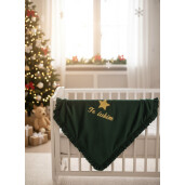 Set cadou de Craciun cu Paturica de iarna cu volanase + 3 decoratiuni personalizate