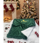 Paturica Personalizata din catifea si cocolino alb pufos