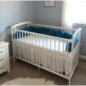 Apărătoare laterala pătuț bebe bumper împletită din Catifea, 240 cm Deseda Verde smarald