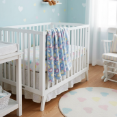 Paturica din plush cocolino Floricele colorate