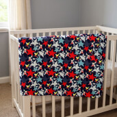 Paturica din cocolino Deseda Steluțe pe bleumarin