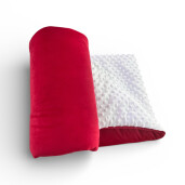 Plapumioara Personalizata din catifea si minki alb pufos 