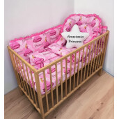 Patut bebe + saltea + Lenjerie de pat CN Prințese la bal + cuib + perna stea personalizata