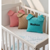 Perna decorativa ptr copii  Personalizata pătrată cu urechi din plush Mincky colorat Deseda