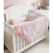 Set paturica cu perna cilindru si perna dreptunghiulara Lux by Deseda Roz baby- alb