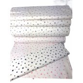 Lenjerie 3 piese pat bebeluși 120x60 cm, cu cearșaf, plăpumioară și pernuta slim Steluțe bleumarin pe alb