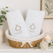 Set de prosoape personalizate, brodate, pentru nași sau miri 