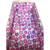 Lenjerie de patut bebelusi 5 piese cu aparatori laterale pufoase CN Floricele