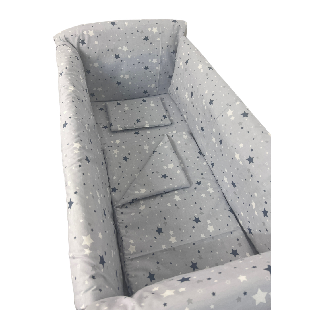 Set Aparatori laterale protectii pat bebe Maxi - Cusute cu mult drag!